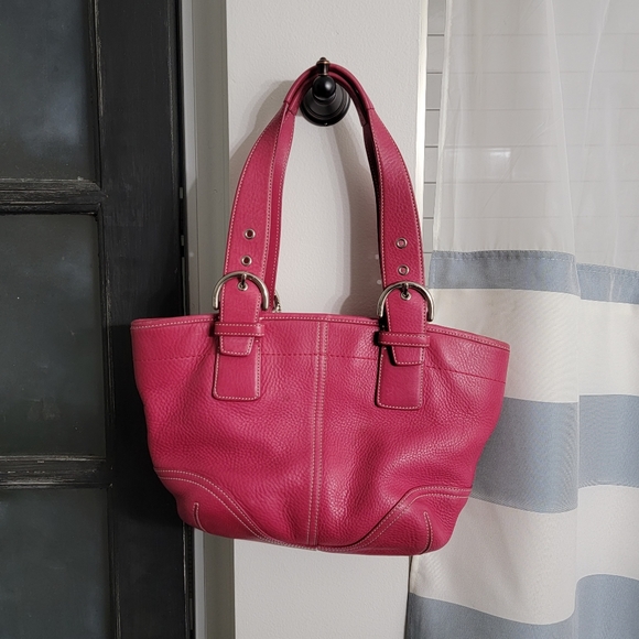 Vintage Pink Coach Tote - Picture 1 of 3
